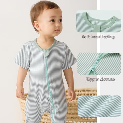 Feidoog Toddler Boys Girls Zipper Romper Set