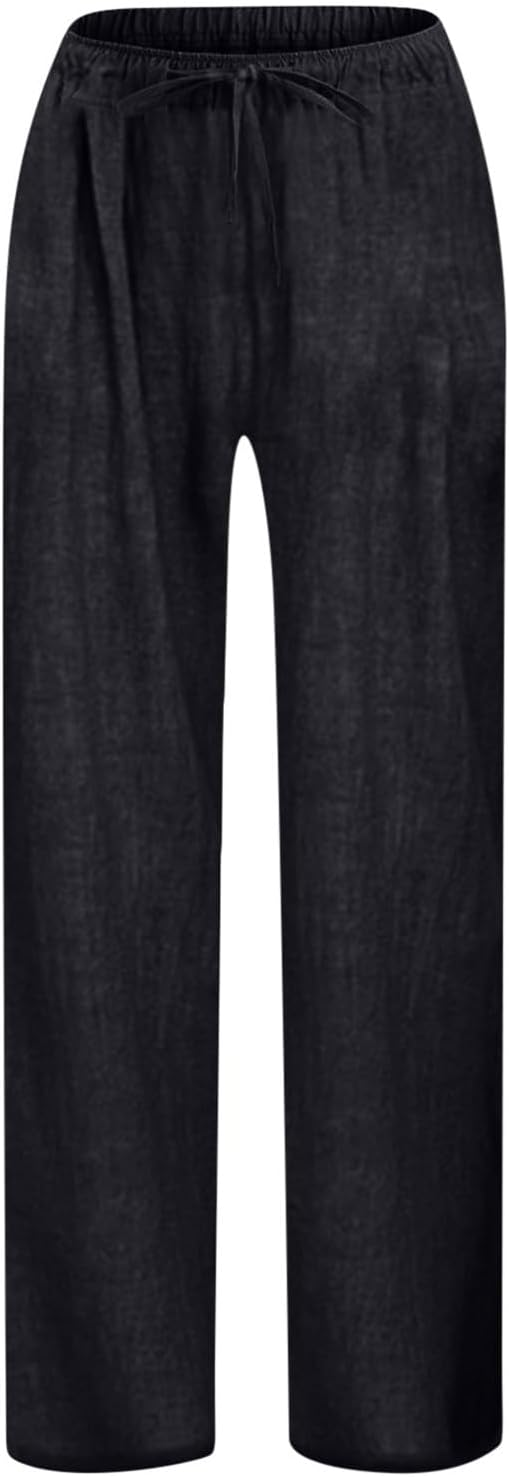 Casual Cotton Linen Pants Summer Lightweight Lounge relieving day