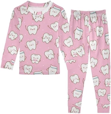 WIFIU Soft Cotton 2 Piece Pajama Set for Girls 18M-8Y