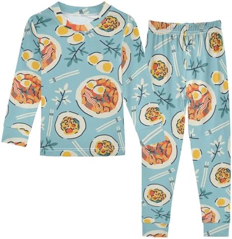 WIFIU Cotton Long Sleeve Pajama Set for Girls 18M-8Y