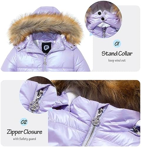 Garemcy Girls Metallic Winter Coat with Detachable Hood 1