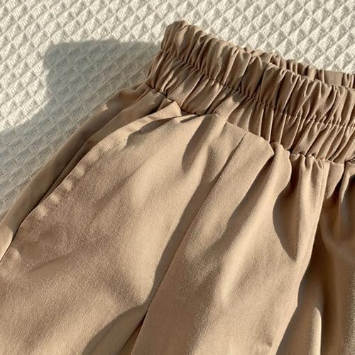 Cute Lace Trim Wide Leg Summer Pants Elastic Waist 1-10 Years