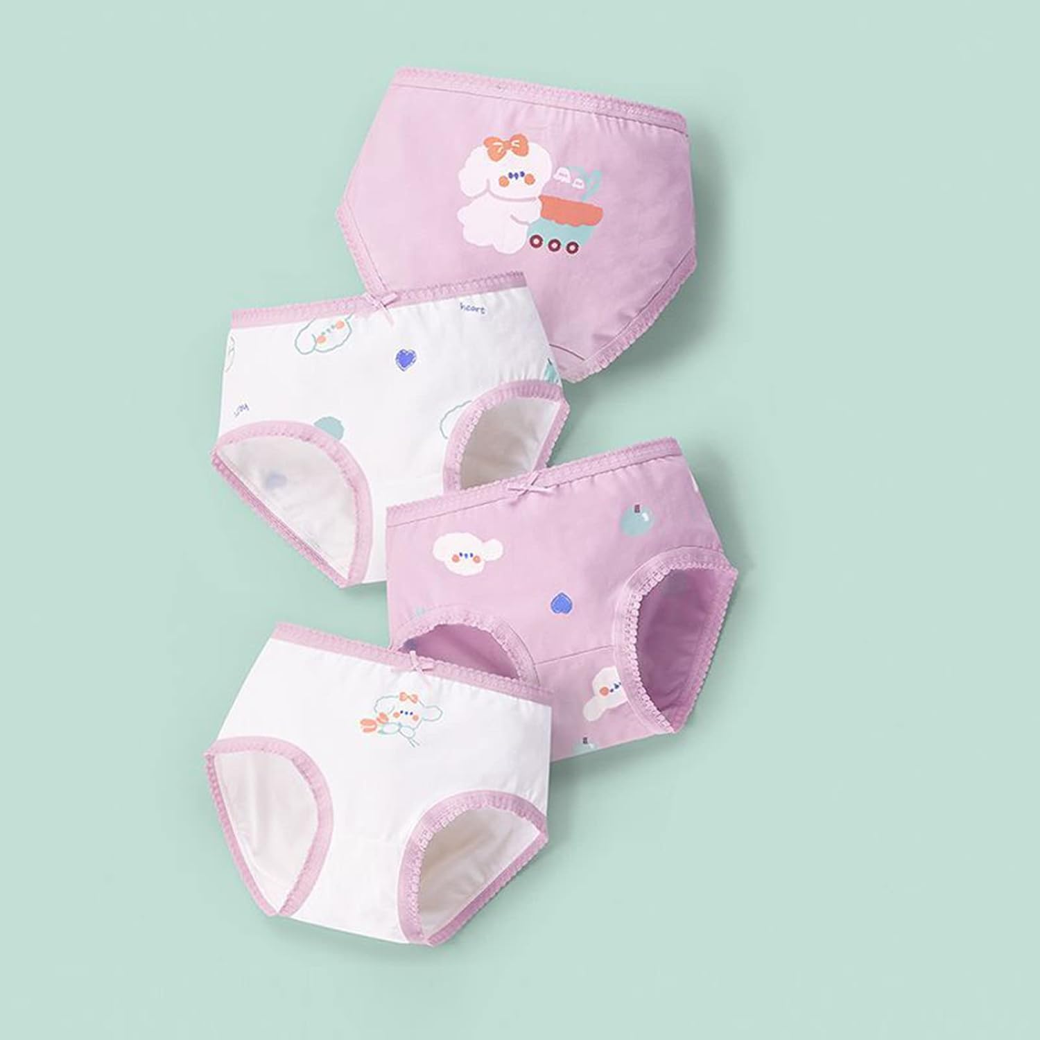 Double-Layer Cotton Ruffled Infants Boys Underwear with Cartoon Print