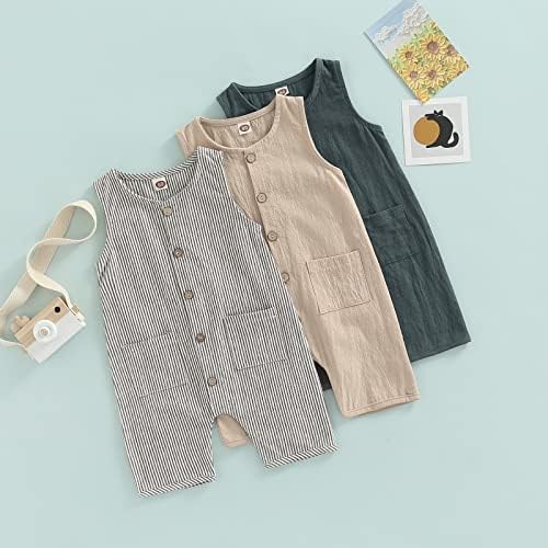 Mubineo Boys Summer Linen Romper for Babies
