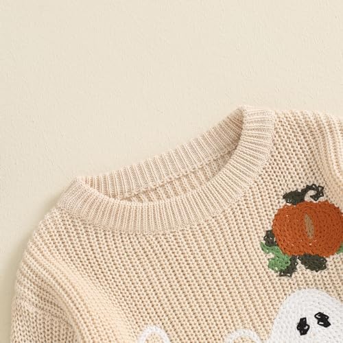 Toddler Halloween Pumpkin Knit Sweater for Baby Boy Girl