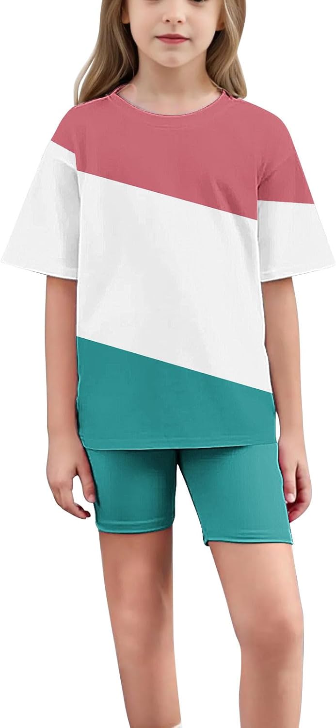 Girls Summer Tracksuit Set 5-15 Years Casual Bionalik