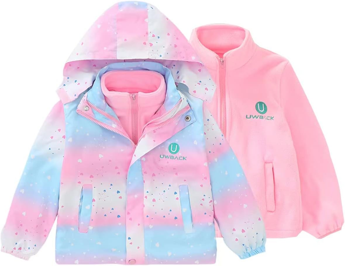 Weather-Adaptable Girls 3-in-1 Fleece Jacket