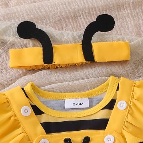 Halloween Baby Girl Outfit Set 3-Piece Romper Skirt Headband for Kids