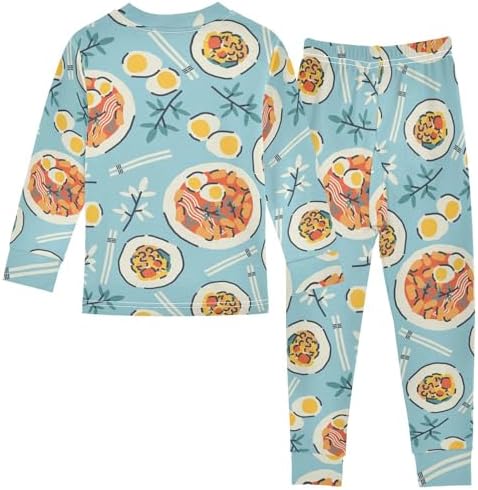 WIFIU Cotton Long Sleeve Pajama Set for Girls 18M-8Y