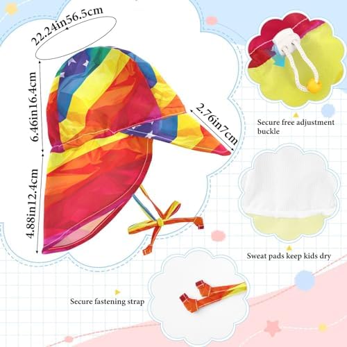 Adjustable Toddler Sun Hat with UPF 50 Protection - Rainbow Flag Design