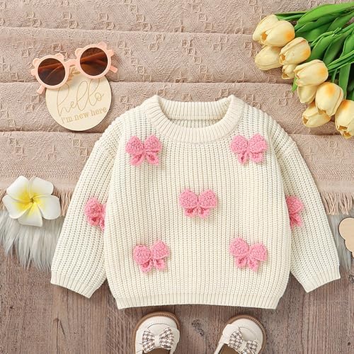 ToddlBy Baby Girls Soft Knit Sweater Pullover 6-9 Months Warm and Cozy