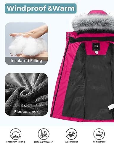ZSHOW Girls Winter Coat Long Hooded Parka