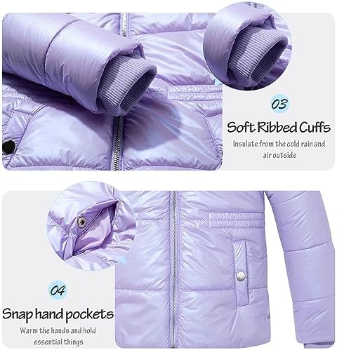 Garemcy Girls Metallic Winter Coat with Detachable Hood 1