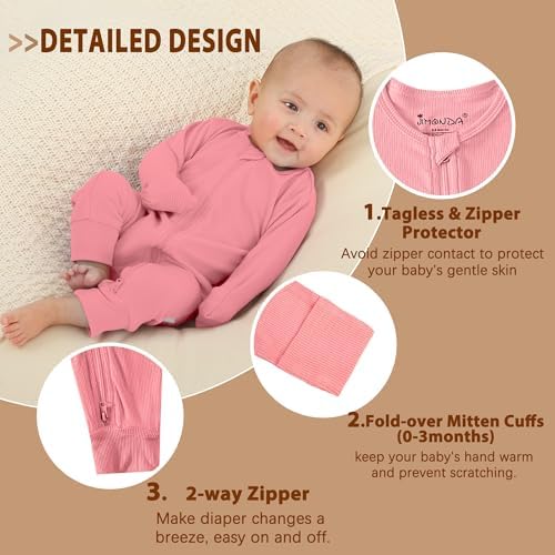 Soft Bamboo Pjs for Baby Reversible Sleepers All Day Comfort