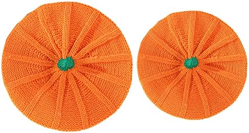 2-Piece Pumpkin Beret for Baby Mom