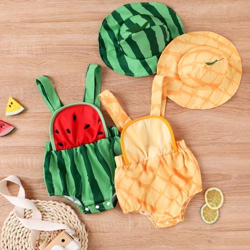 Perfect Summer Romper for Baby Girls Boys Watermelon Pineapple Design