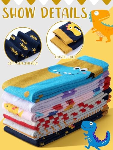 Kids Dinosaur Socks Funny Knee Highs for Girls Warm and Cozy