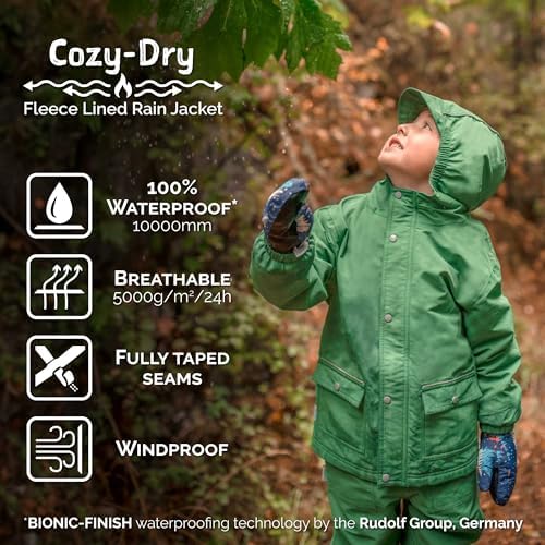 JAN JUL Waterproof Fleece Lined Rain Jacket Multi-Season Rainwear for Kids