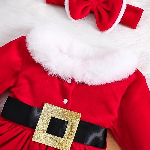 WASAIGOOD Christmas Soft Velvet Romper for Baby