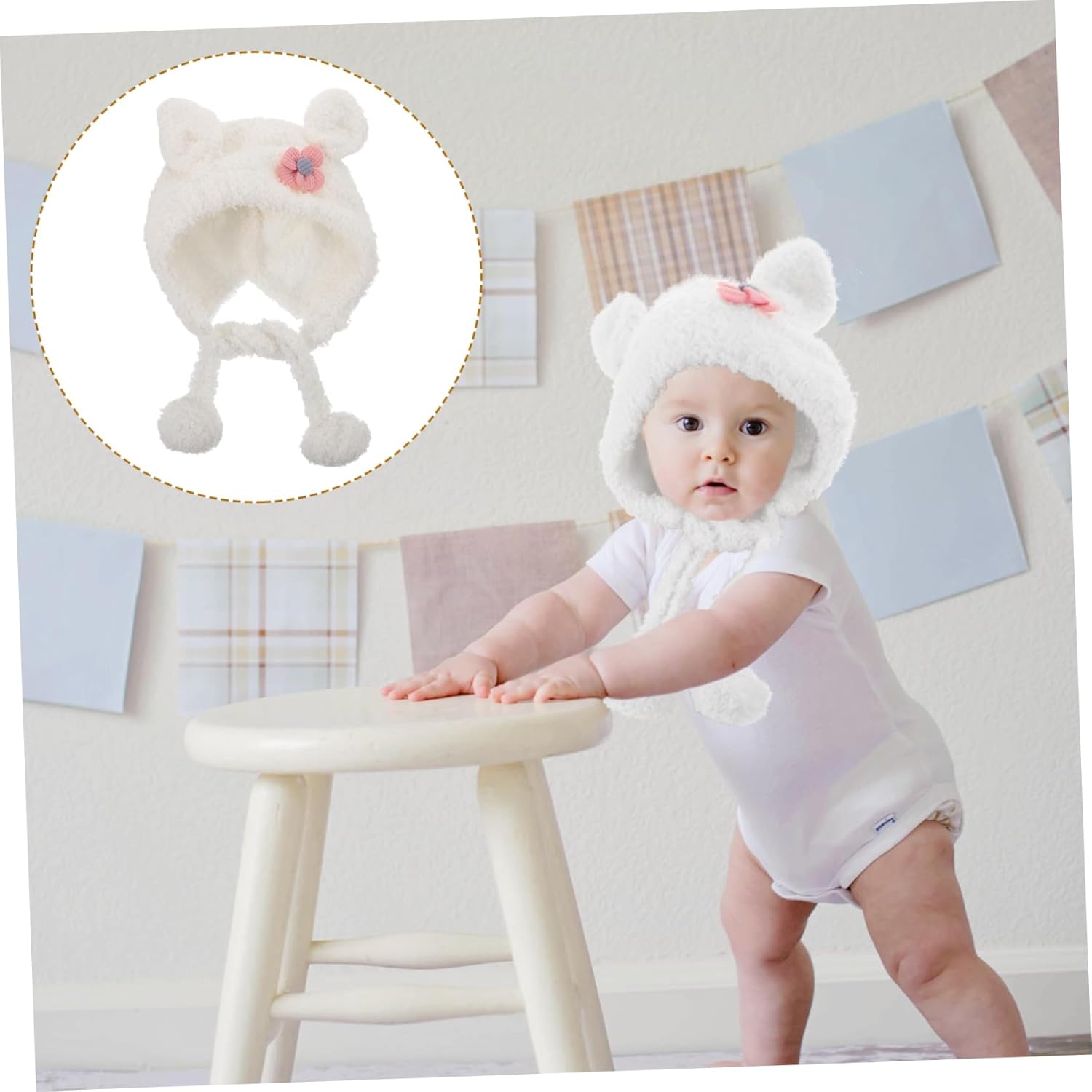Winter Tencel Beanie Gloves Set for Babies