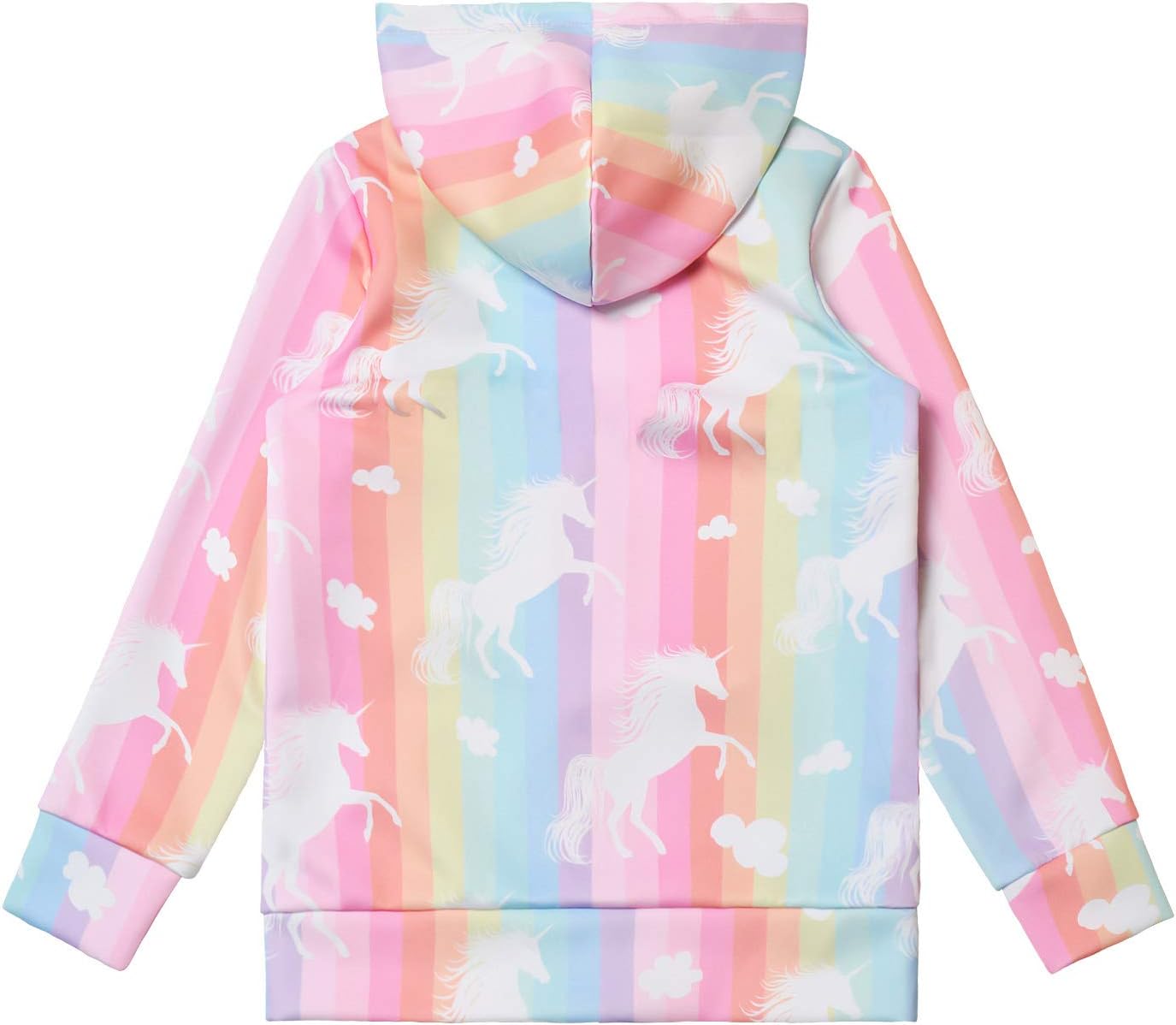 Cute Unicorn Butterfly Zip-Up Hoodie for Girls