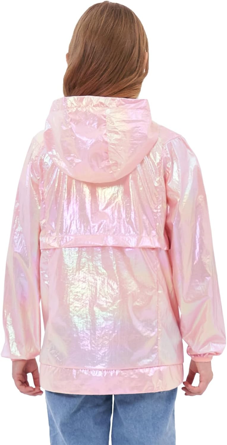 JESKIDS Girls Boys Lightweight Waterproof Rain Jacket Breathable Windproof 4-13yr