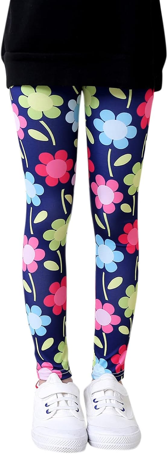 Toddler Girls Boys Fashion FallSpring Loose Pants Bottoms Dark Blue Floral Prints