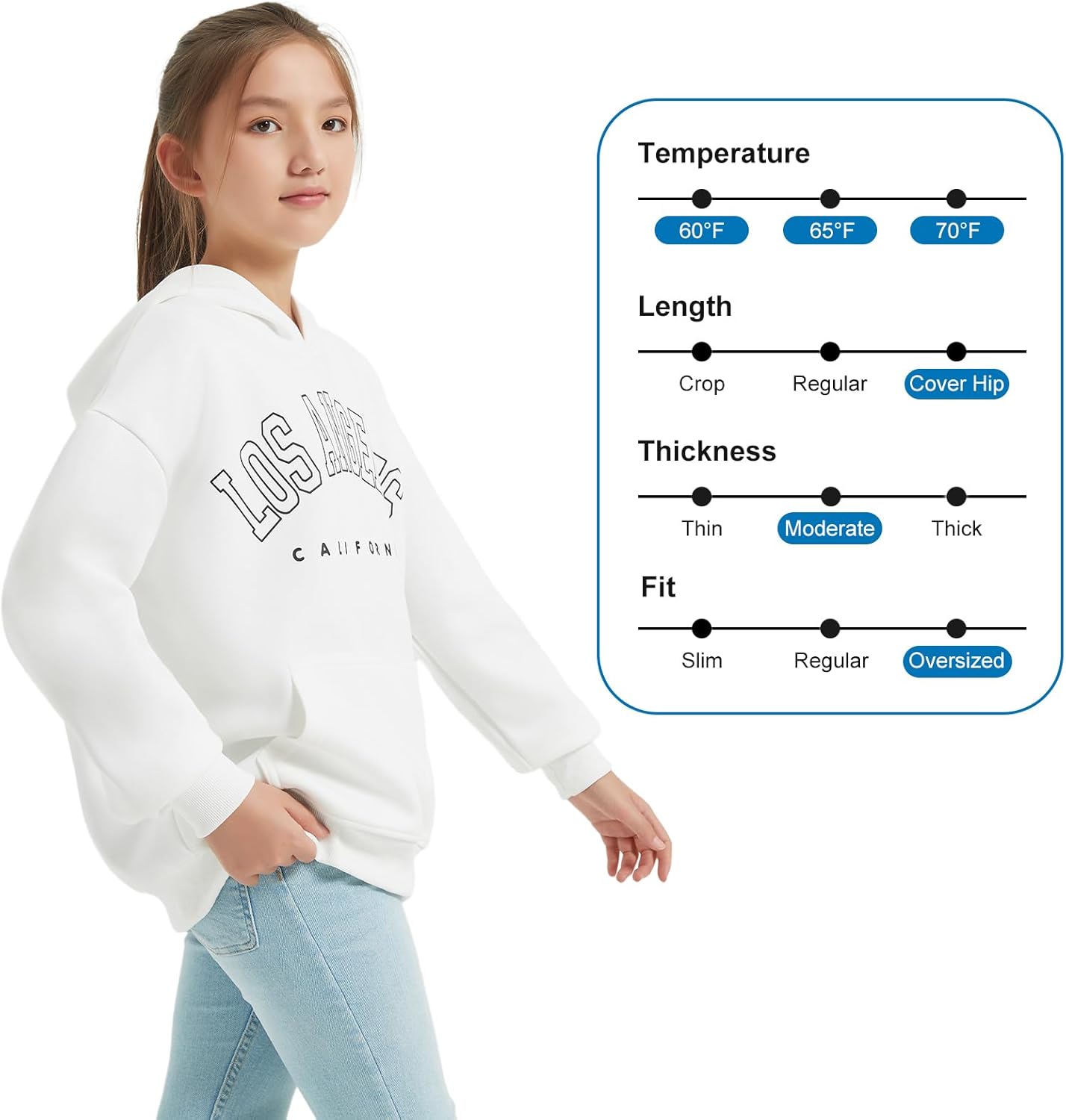 EXARUS Girls Crop Graphic Hoodie