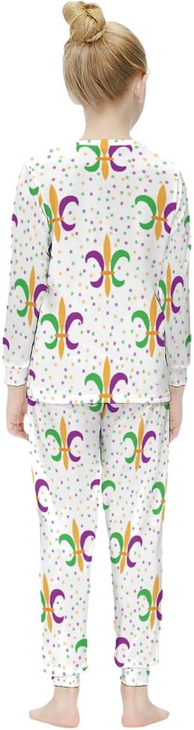 Girls Thermal Pajama Set Soft Comfortable Sleepwear for Kids