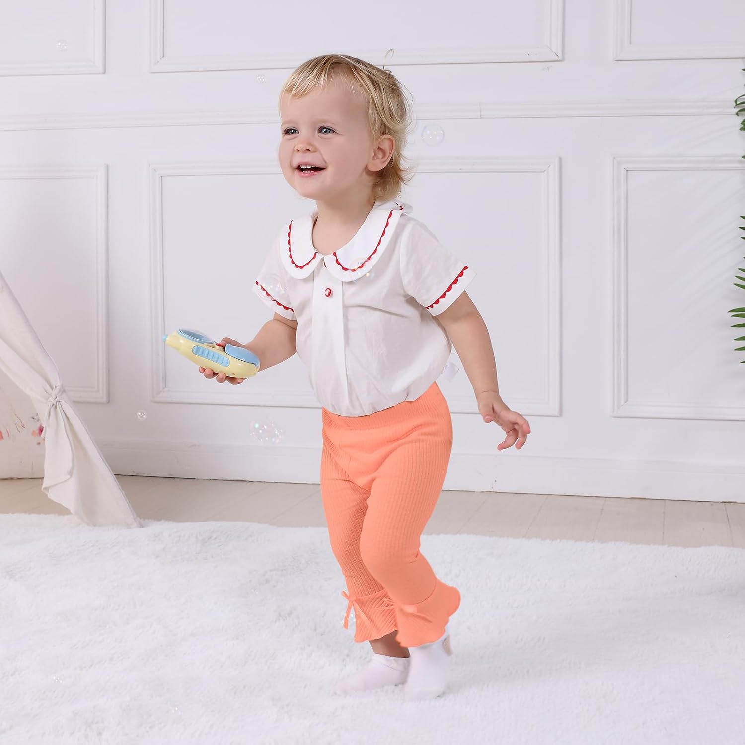 DREAM BUS 5 pack Baby Toddler Pants flared ruffle bell bottoms