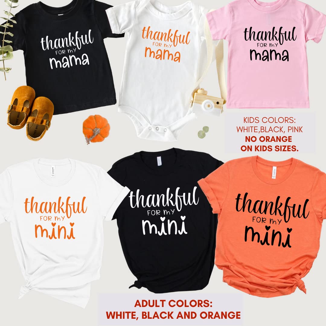 Thankful For My Mama Mini Thanksgiving Mommy and Me Shirts