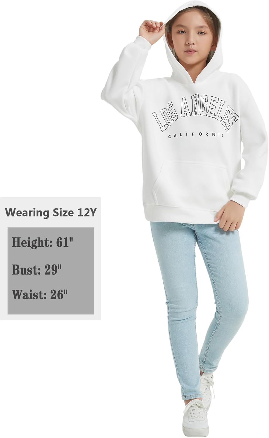 EXARUS Girls Crop Graphic Hoodie