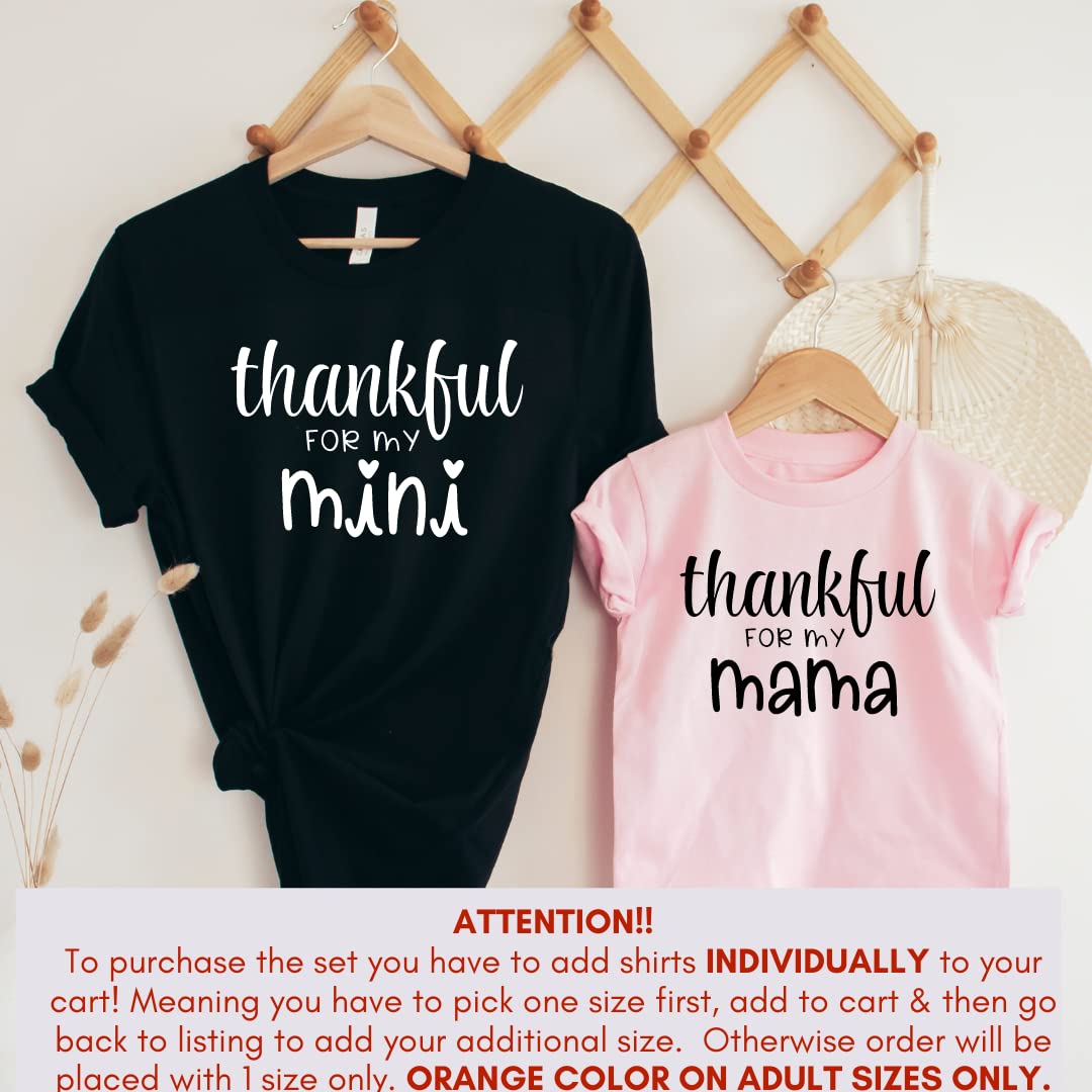 Thankful For My Mama Mini Thanksgiving Mommy and Me Shirts