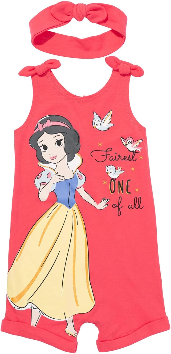 Baby Girls Disney Princess Snow White Romper Headband Newborn to Toddler