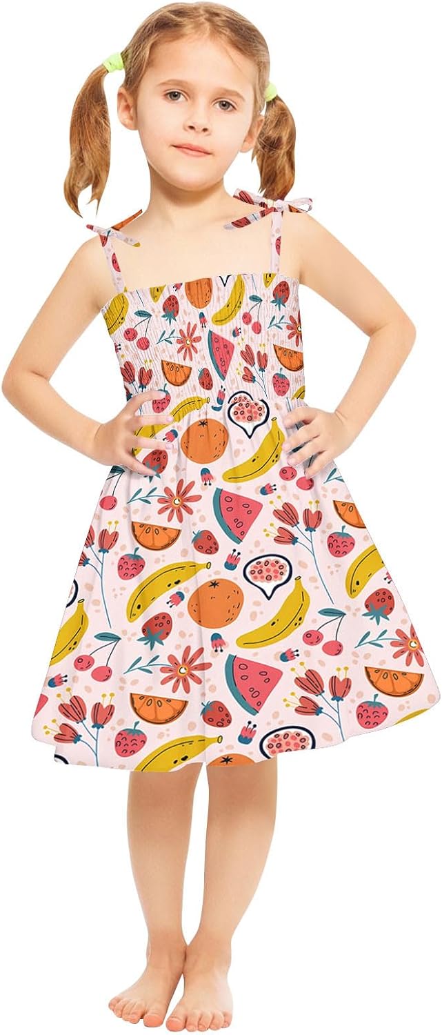 Beessbest Toddler Baby Girl Polka Dot Print Dress Spaghetti Straps Sleeveless Casual Dress