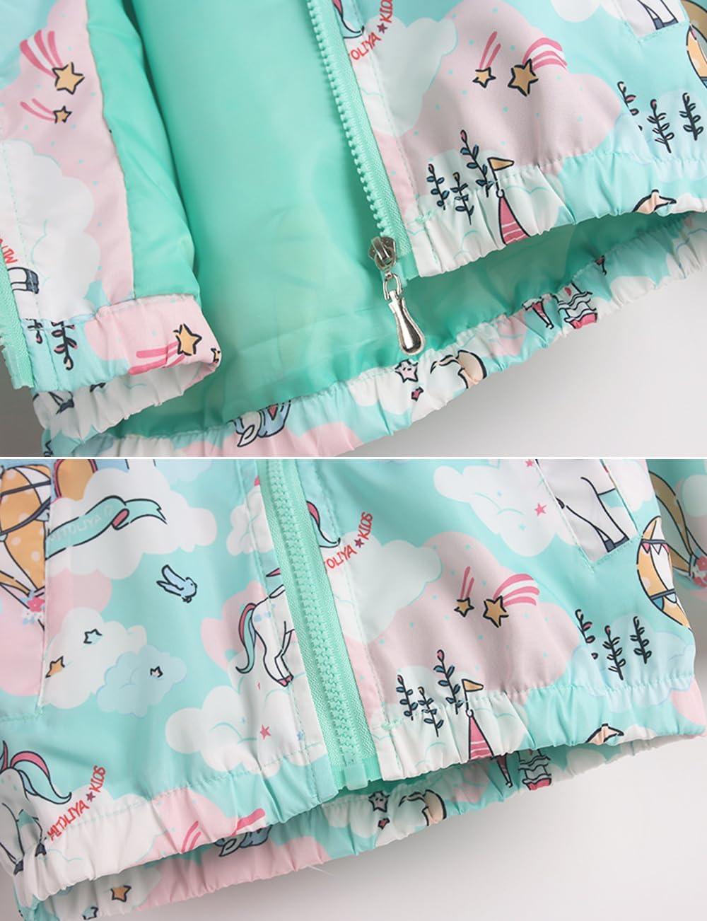 Little Hand Girls Cartoon Unicorn Jacket