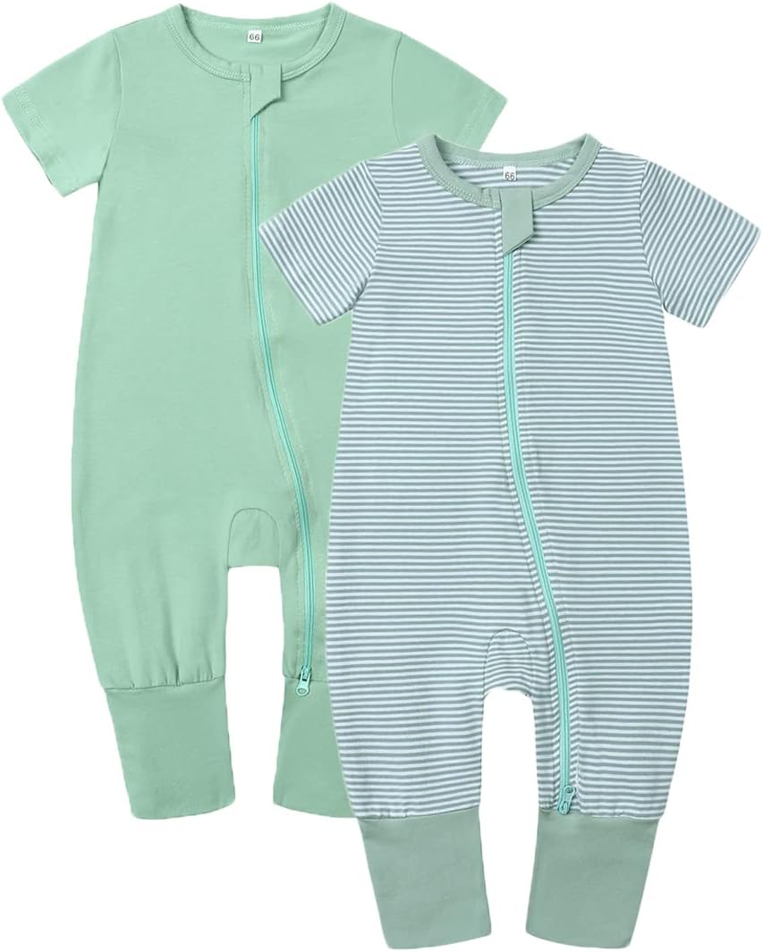 Feidoog Toddler Boys Girls Zipper Romper Set