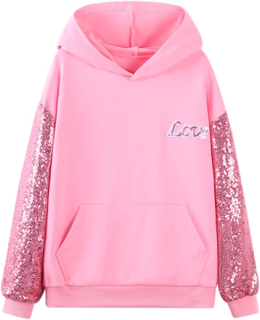 Perfectly Sequin WELAKEN Girls Kids Sequin Hoodie Sweatshirt for a Sparkling Day