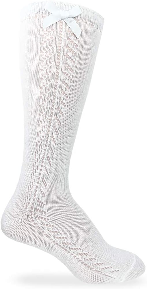 Jefferies Socks Girls Pointelle Bow Knee High Socks for her