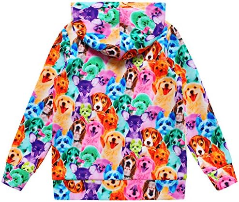 Girls Unicorns Cats Zip-Up Hoodie