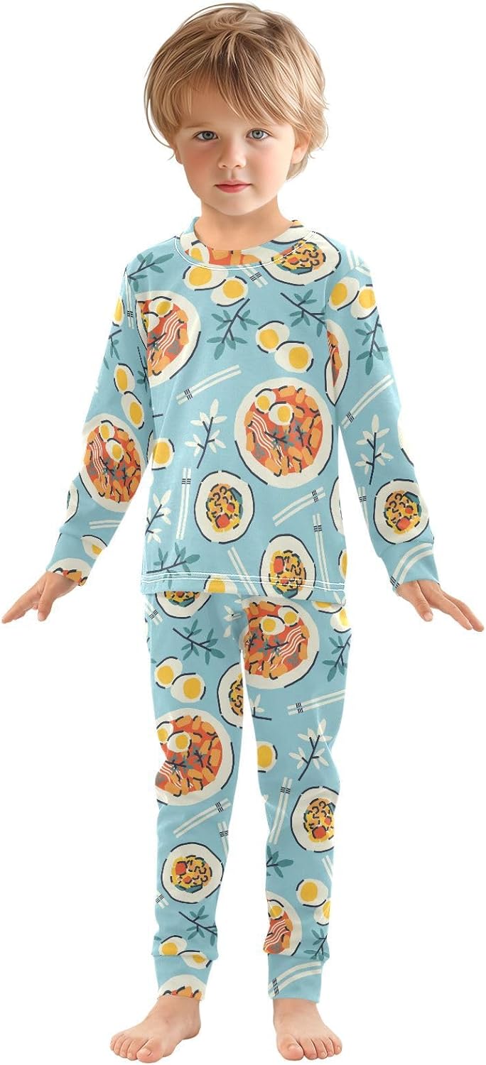 WIFIU Cotton Long Sleeve Pajama Set for Girls 18M-8Y