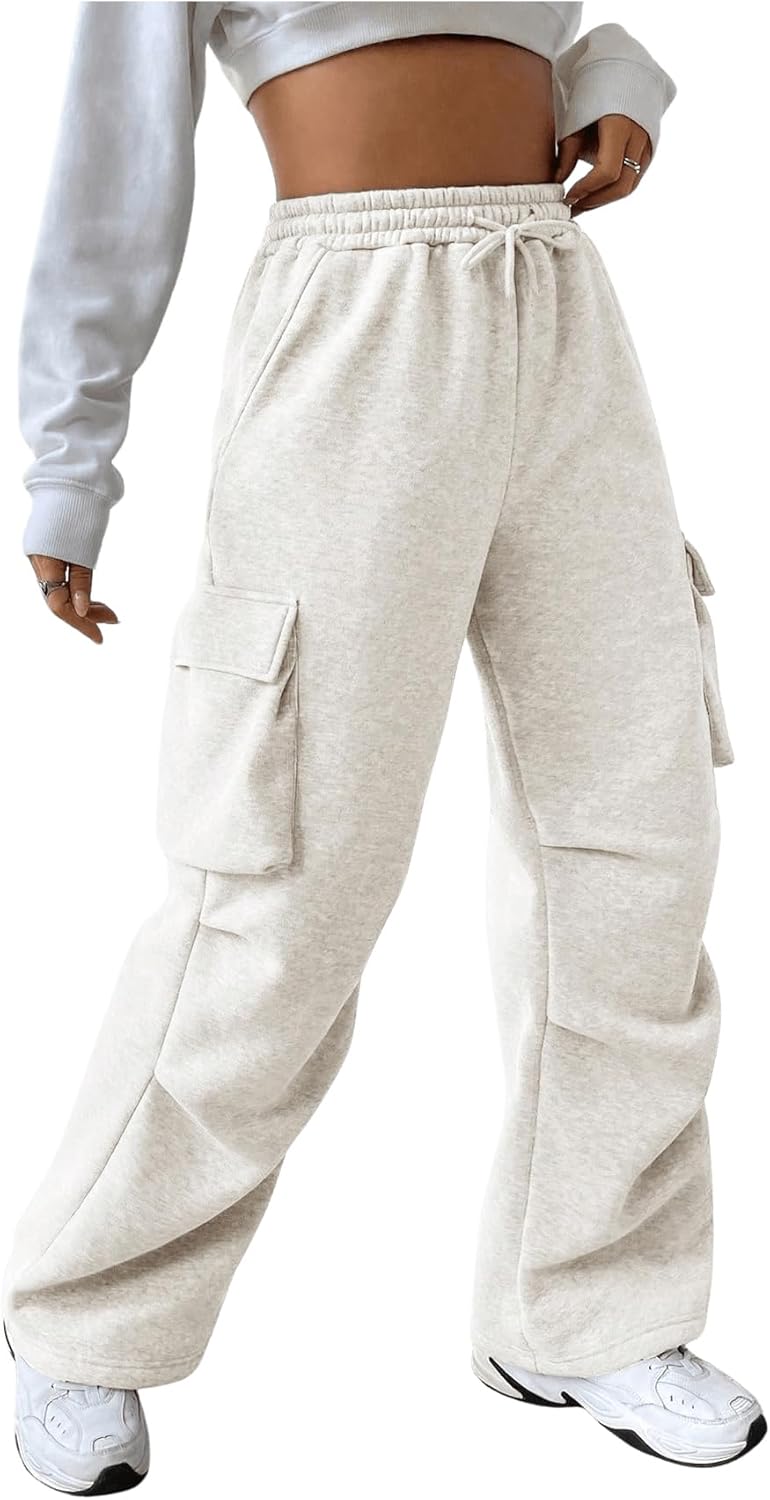 RoseSeek Girls Cargo Joggers with High-Rise