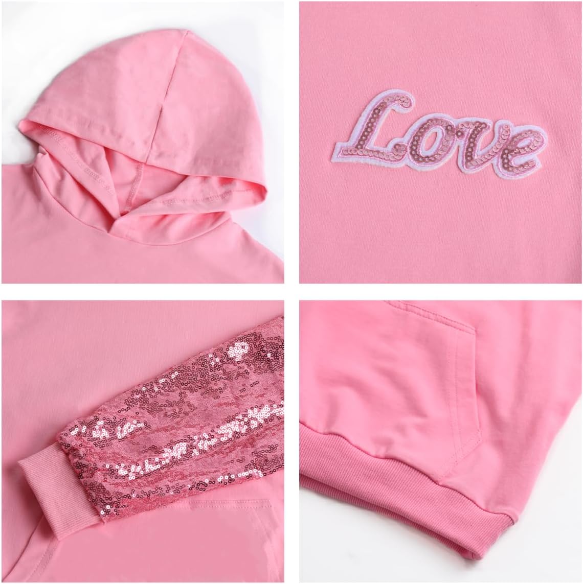 Perfectly Sequin WELAKEN Girls Kids Sequin Hoodie Sweatshirt for a Sparkling Day