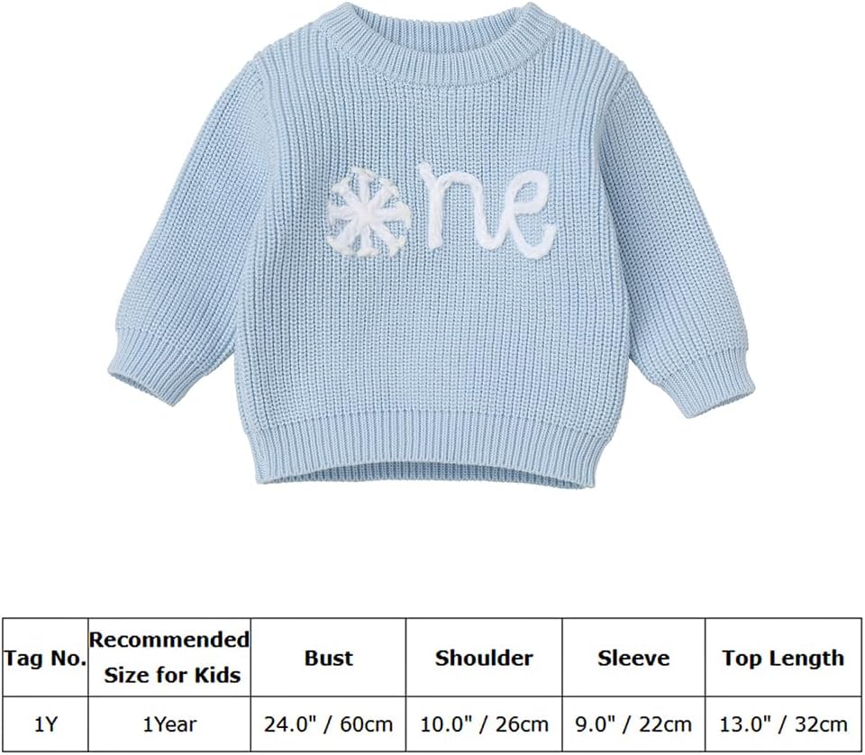 AWIBMK Winter Snowflake 1st Birthday Knitted Sweater for Toddler Boys Girls