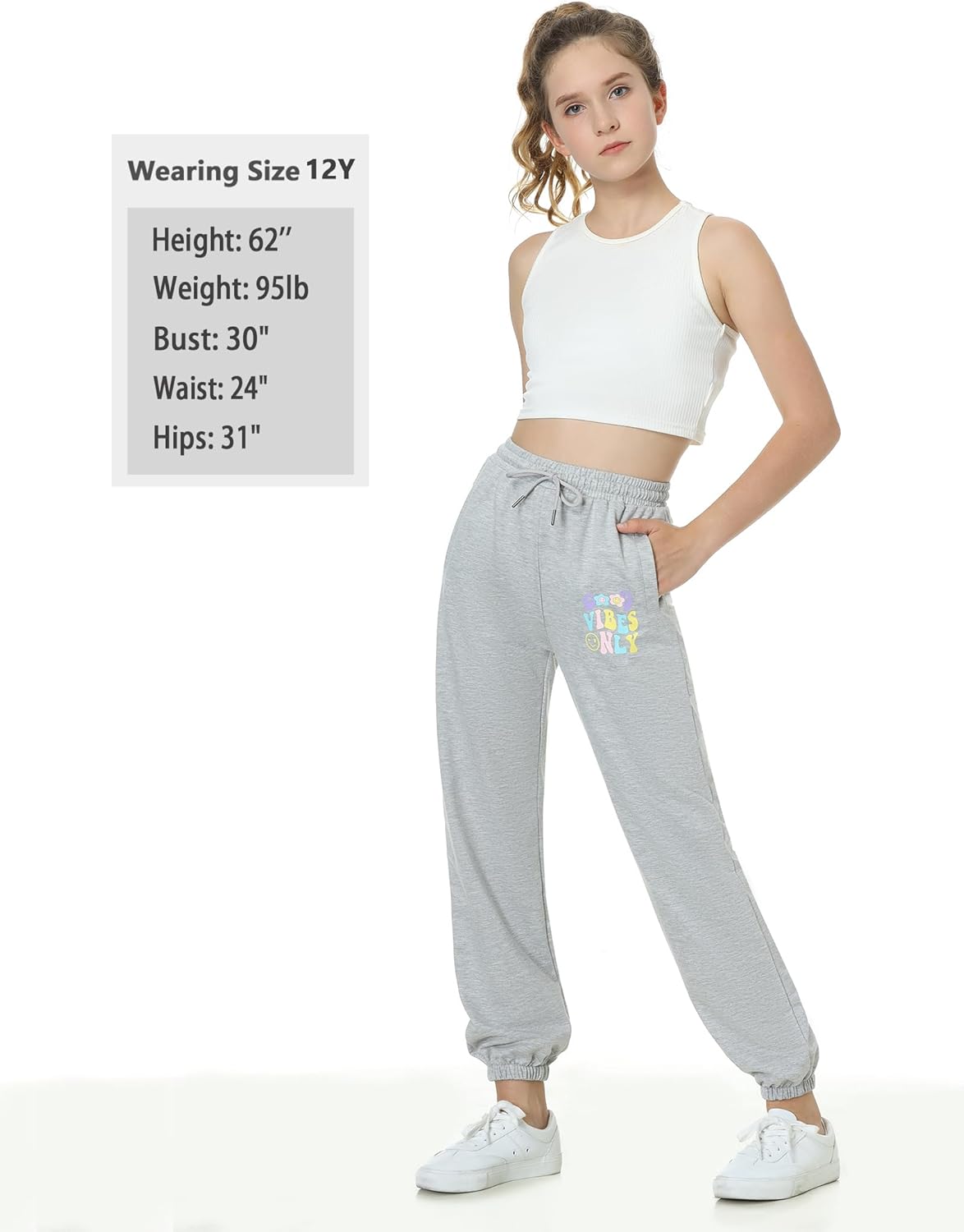 EXARUS Girls 3-Pack Letter Graphic Print Sweatpants