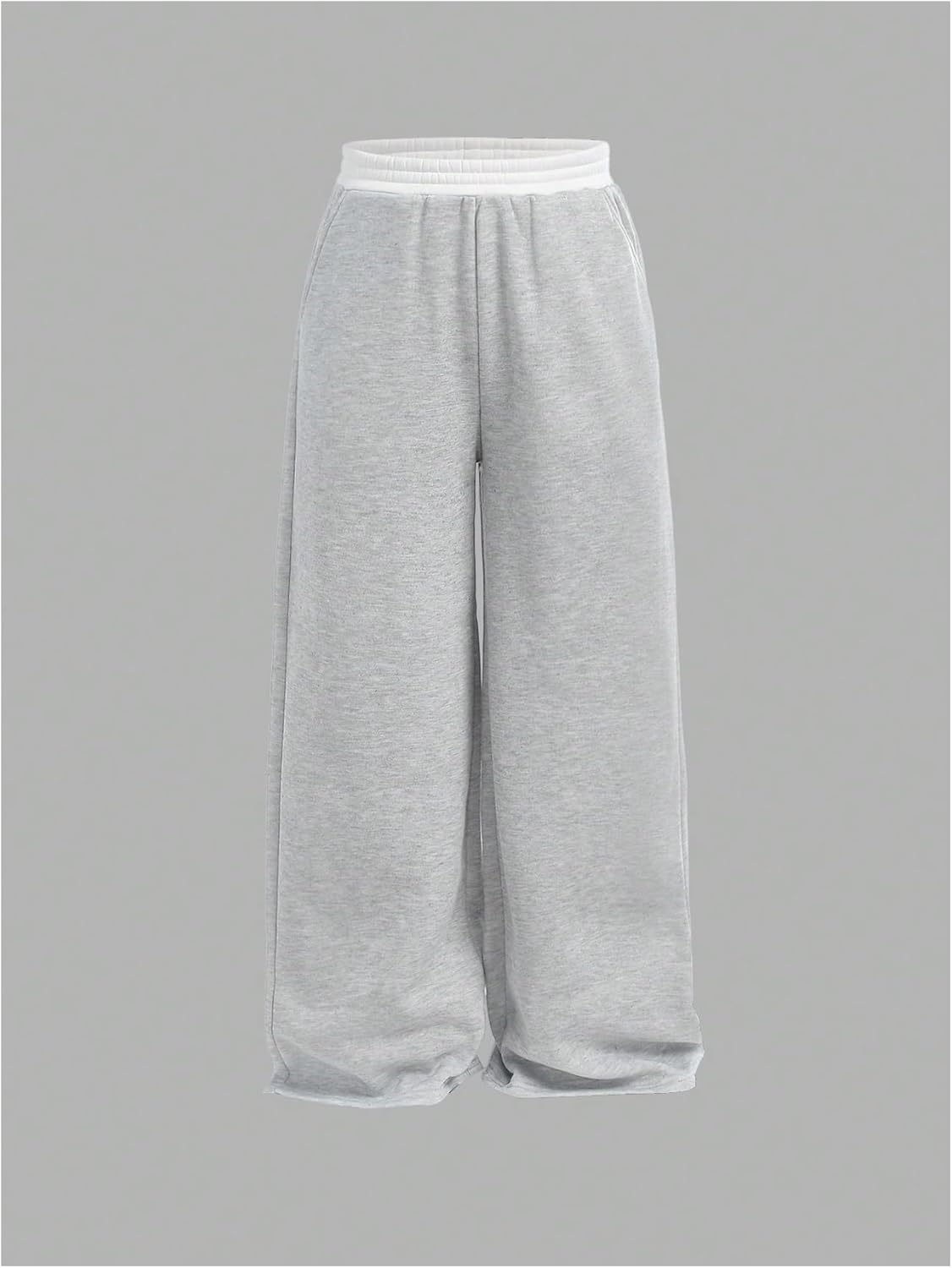 Floerns Colorblock Wide Leg Elastic Waist Sweatpants