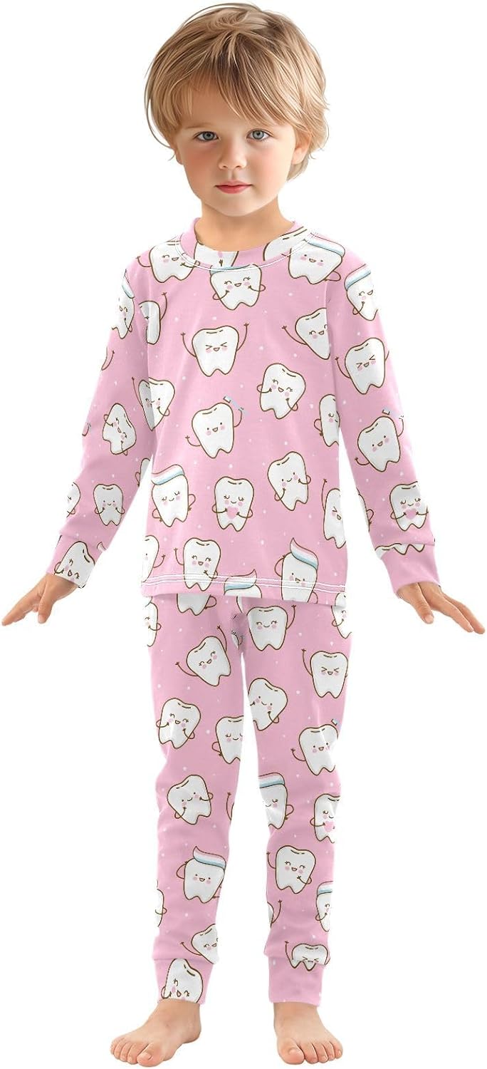 WIFIU Soft Cotton 2 Piece Pajama Set for Girls 18M-8Y