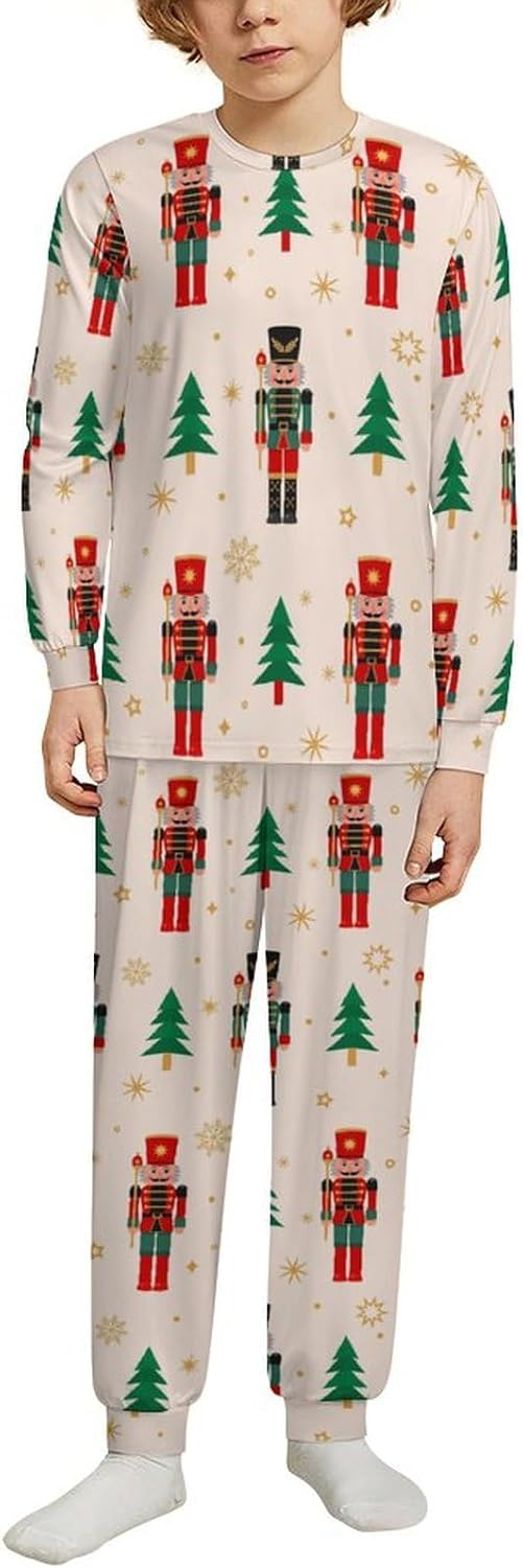 MEIKKO Thermal Pajama Set Christmas Tree Nutcracker Long
