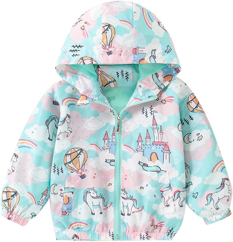 Little Hand Girls Cartoon Unicorn Jacket
