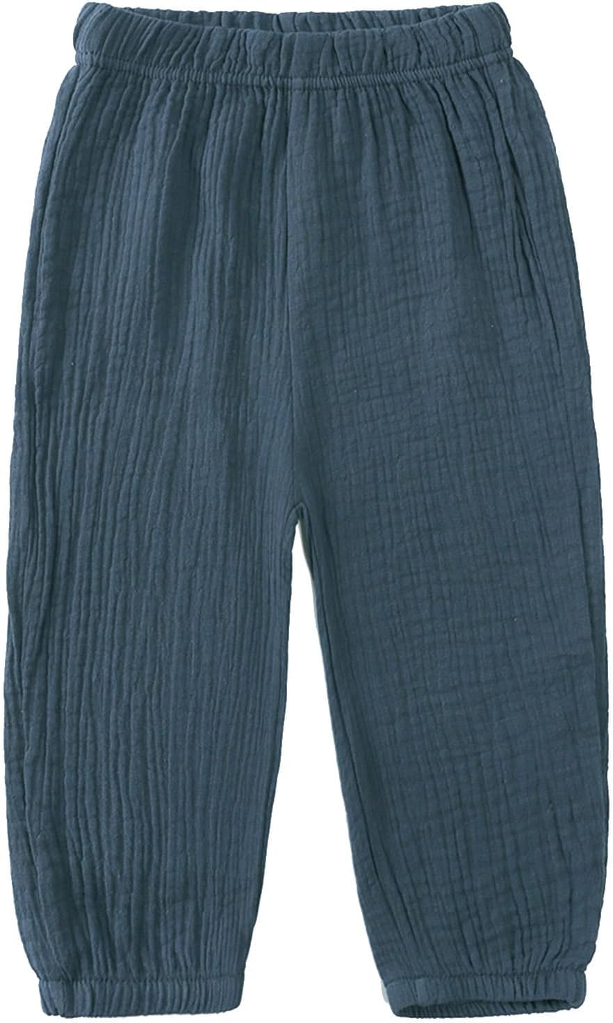 YEAHDOR Cotton Linen Bloomer Trousers for Toddlers